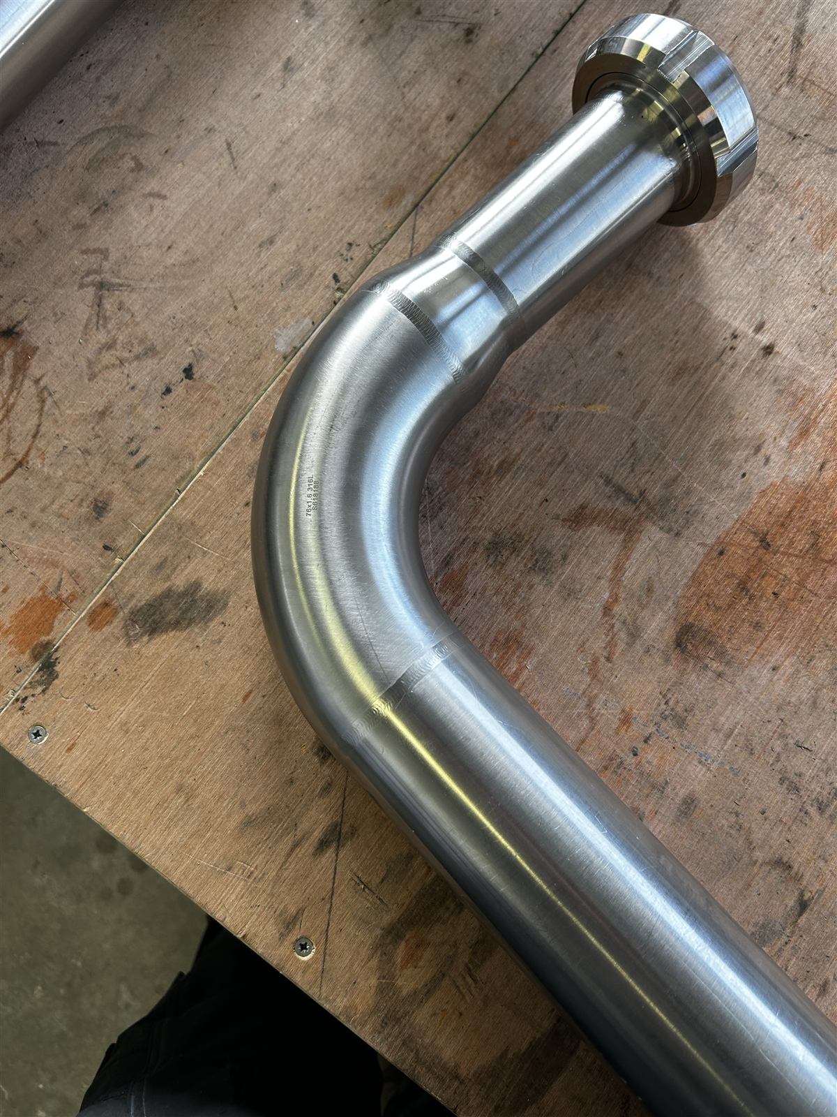Inspection visuelle cordon TIG 316L — pénétration complète norme SMS